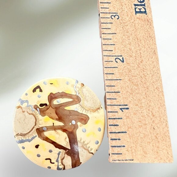 Vintage 1980's Post Back Large Circle Earrings - Picture 3 of 3